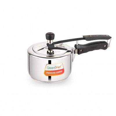 Greenchef Stainless Steel Inner lid pressure cooker 2 litre – Classic, ISI certified, Induction and Gas compatible