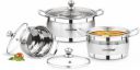 Greenchef Stainless steel Cook and serve 3 piece Gift set Induction Bottom Cookware Set  (Stainless Steel, 3 - Piece)...