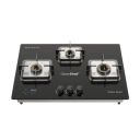 Greenchef Zentro Smart Three burner Glass Hob Top| Digital timer| Featured with Flame failure| Black Color| High efficiency tornado Burners| Dual Purpose Hob(Built In Or Counter top)