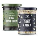 Greenfinity Basil Seeds & Gond Kateera Combo | 200g Sabja Seeds + 100g Tragacanth Gum | Summer Body Coolant | Digestion & Weight Management | 100% Natural | FSSAI Certified...