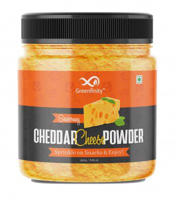GreenFinity Cheddar Cheese Powder, 250g (Pack of 1) (Best for Make Delicious Cheese-Flavoured, Pop-Corn, Pizza, Pasta, French Fries etc)