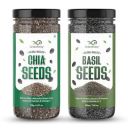 GreenFinity Healthy Seeds Combo- Chia Seeds (175g) Basil Seeds (200g) | Rich in Omega-3, Dietary Fibre, Antioxidant | Raw Seeds for Weight Loss, Immunity Booster, Digestion, Salads, Snacks (Pack of 2)...