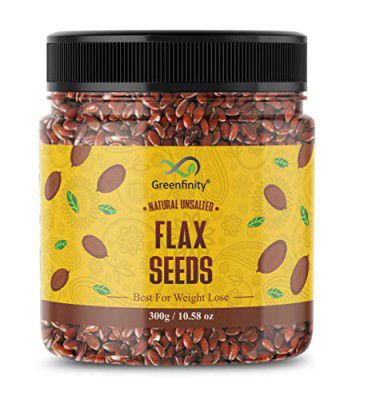 GreenFinity Healthy & Tasty Jumbo Flax Seeds for Eating | Immunity Booster Diet | Protein and Rich in Fibre - 300g