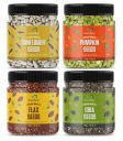 GreenFinity Healthy & Tasty Jumbo Pumpkin, Jumbo Sunflower - 250g, Flax Seeds, Chia Seeds - 300g Jar | Seeds for Eating | Immunity Booster Diet | Protein and Rich in Fibre...