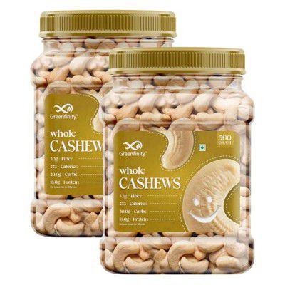 GreenFinity Premium Cashew Nuts 500g [500g x 2] 