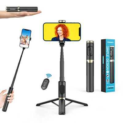 GRENARO Bluetooth Extendable Selfie Sticks with Detachable Wireless Remote and Tripod Stand, Multifunctional Aluminu Selfie Stick with Tripod Stand Compatible with iPhone/OnePlus/Samsung/Oppo/Vivo Etc