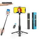 GRENARO Bluetooth Extendable Selfie Sticks with Detachable Wireless Remote and Tripod Stand, Multifunctional Aluminu Selfie Stick with Tripod Stand Compatible with iPhone/OnePlus/Samsung/Oppo/Vivo Etc...