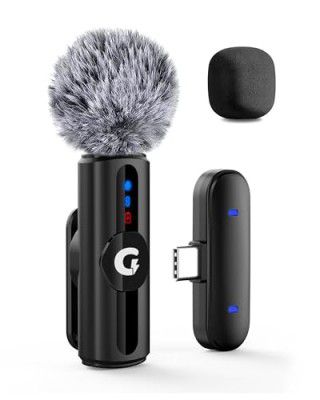 GRENARO Mic for YouTube Wireless, 3-Level Adjustable Noise Reduction Mic Wireless, Wireless Microphone Light (Single Channel Type-C Port Version)
