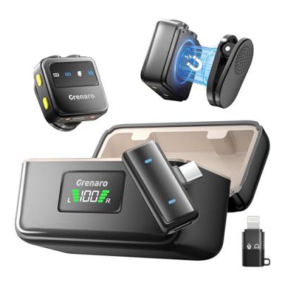 GRENARO P10 Wireless Mic for Youtubers Type-C and Lightning Ports Devices