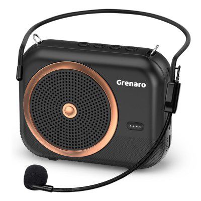 GRENARO Voice Amplifier for Teachers with Bluetooth 5.3, 14Hrs Battery, 10W Speaker, Wired Mic for Classroom Teaching Aid, Training, Tour Guides & Yoga