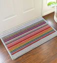 Status Grey Geometric Polyester 23 x 15 Inches Anti Skid Door Mat...