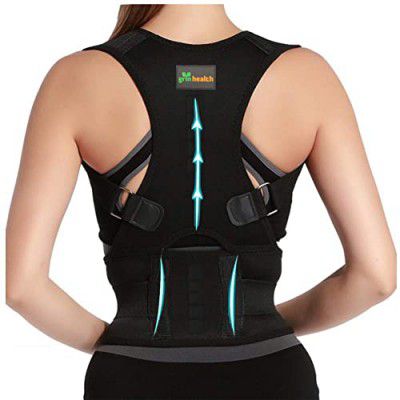 Grin Health Posture Corrector Belt For Men & Women Back Support Belt For Back Pain Spine Posture Corrector Unisex Back Straight Belt (Large)