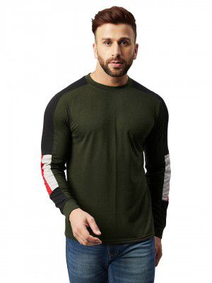 GRITSTONES Men Full Sleeve Cotton Color Block T-Shirt
