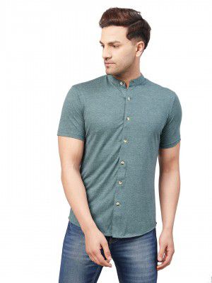 GRITSTONES Men Plain Cotton Blend Shirts