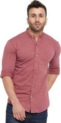 Gritstones Men Self Design Casual Mandarin Shirt