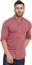 Gritstones Men Self Design Casual Mandarin Shirt...