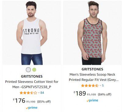 GRITSTONES Mens T-Shirt up to 85% off