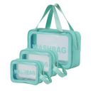 Gritty Wash Bag Pouch for Travel Kit Toiletry Bag | Set of 3(Mint Green)...