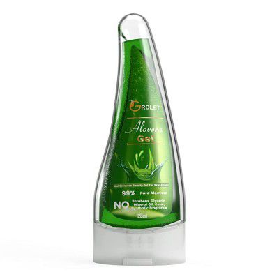 Grolet Aloevera Multipurpose Natural Gel Acne, Scars, Glowing & Radiant Nourishing Moisturizer Lightweight Solution For Flawless Skin and Hair 120 ml