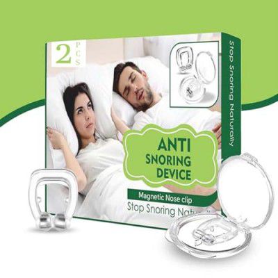GROOTS Anti Snoring Device Silicone Nose Clip Professional Relieve Snore Mini Comfortable Sleep Sleeping Aid Devices for Ease Breathing Men Women (Pack of 2)