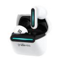 GROOVES Delta Spaceship Inspired Low Latency Gaming,True Bluetooth Gaming Dual Mode Headset (White, True Wireless)...
