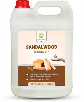 GROVANTI ORGANIC Sandalwood Handwash Liquid Soap, 5 Liter 