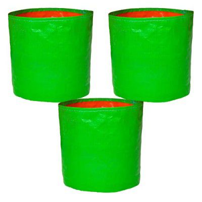 GroWonder Grow Bags 12x12 inches, Plant Bags for Home Garden, Leafy Vegetable Planting Bags for Home Garden, Green- Pack of 3