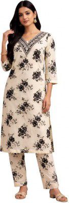 GS Attire Women Cotton Blend Kurti Pant Set