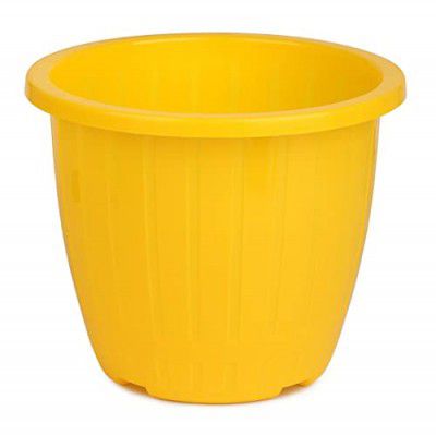 GTB 8 INCH Duro Pot Set of 1 PC Indoor/Outdoor POTS, Flower POTS, Plant Container GAMLA (Yellow)