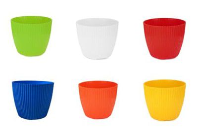 GTB 9 Inch Round Mega Plastic Pot with 10 Inch Bottom Tray, Multi Colour Set of 3 Indoor/Outdoor Usage Lightweight, Weather Resistant, Durable, UV Resistant Planter. (Green)