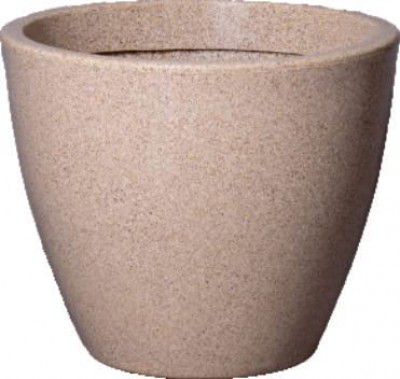 GTB Jaguar Round ROTO Marble Look Plastic Polymer Pot 14 INCHES (Sandstone)