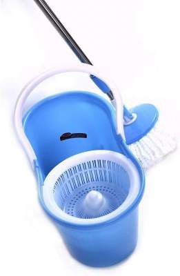 GTC 360° Spin Floor Cleaning Magic Mop Pvc Bucket Mop With 2 Microfiber Heads 