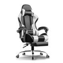 GTPLAYER #1USA Gaming Chair with Massageable Cushion and Footrest, Office Chair (White)...