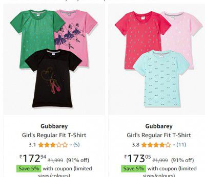 Gubbarey Girl's clothing up to 92% off