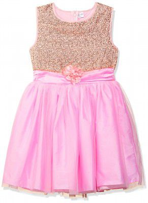 Gubbarey Girls Cotton Empire Waist Knee-Length Dress