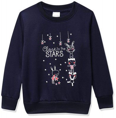 Gubbarey Girls Cotton Sweatshirt in Navy Blue (SWG4571-3-4 Yr )