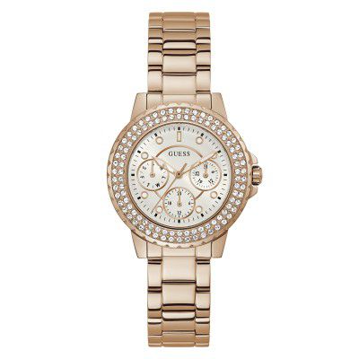 GUESS Crown Jewel Collection Analog White Dial Womens Watch-GW0410L3