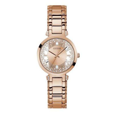 GUESS Crystal Clear Collection Analog Rose Gold Dial Women Watch-GW0470L3