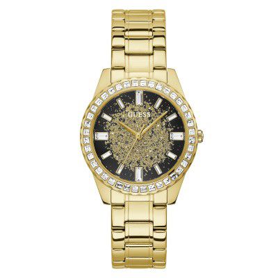 GUESS Glitter Burst Collection Analog Black Dial Womens Watch-GW0405L2