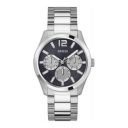 GUESS Men's Stainless Steel Analog Navy Blue Dial Silver Band Watch-Gw0707G1...