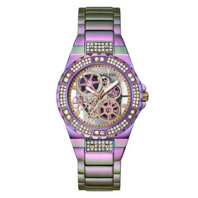 GUESS Reveal Collection Analog Rose Gold Dial Womens Watch-GW0302L3