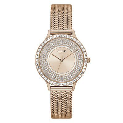 GUESS Soiree Collection Analog Rose Gold Dial Womens Watch-GW0402L3