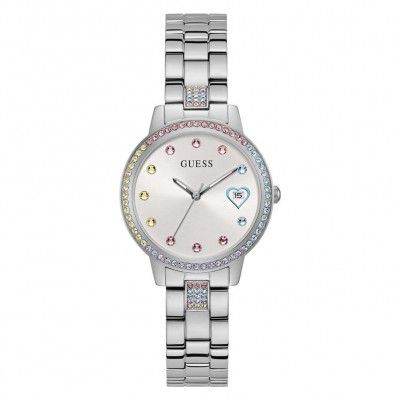 GUESS Women's 34mm Watch - Rose Gold Tone Bracelet White Dial Rose Gold Tone Case