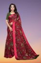 Gugaliya  Floral Print Chanderi Chanderi, Cotton Blend Saree  (Multicolor)...