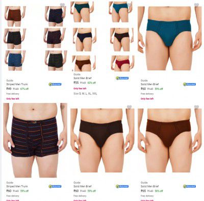 Guide Mens Briefs And Trunks Starts ₹49