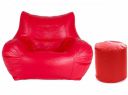 GUNJ Jumbo Arm Chair & Footstool Combo Bean Bag Cover (Jumbo, Pink)
