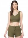 GUTI Women Cotton Skiny fit Crop Camisole & Tanks Set(Pack of Cami 1Pc & Shorts 1Pc)...