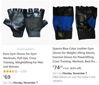 Gym Gloves Starting from ₹69