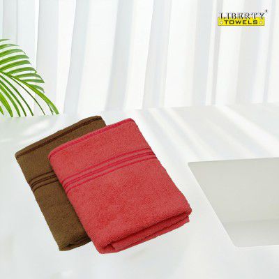 Gym & Yoga Towels Soft Cotton Hand & Face Towels 380 GSM, Medium Size 32x50 CM | Pack of 2(Chikoo & Coral)
