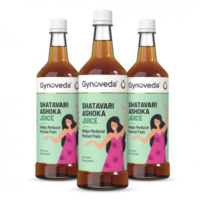 Gynoveda Shatavari Ashoka Juice for Period Pain Relief | Hassle-Free Periods Every Month | No More Pain Killers, Heating Pad, Patches, Hot Water Bag for Cramps, Back Pain, Hormonal Imbalance (3 Litre)
